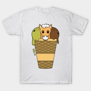 Horse with Waffle Ice Cream T-Shirt